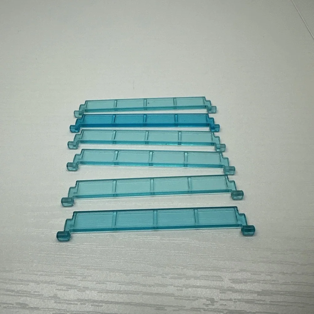 LEGO Parts: Garage‎ Door Roller Sections, Part # 30061, Translucent Blue - 6 Pcs